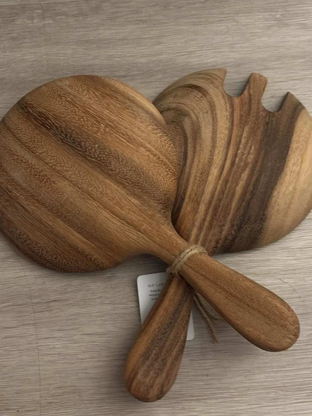 Sur La Table Acacia Wood Salad Hands – Natural Brown (Set of 2)